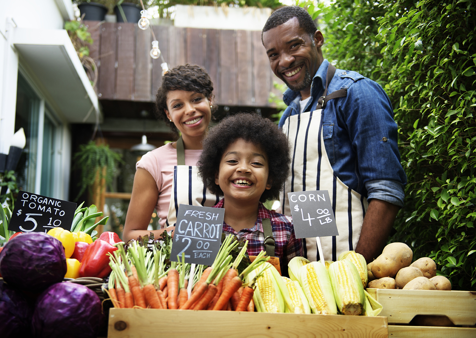 Family Selling Produce