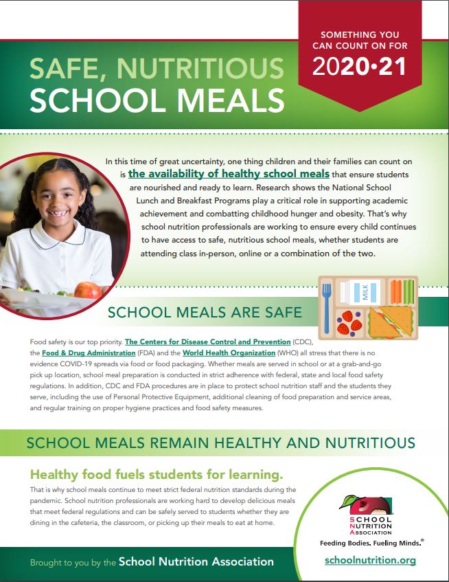 Safe, Nutritious School Meals Flyer