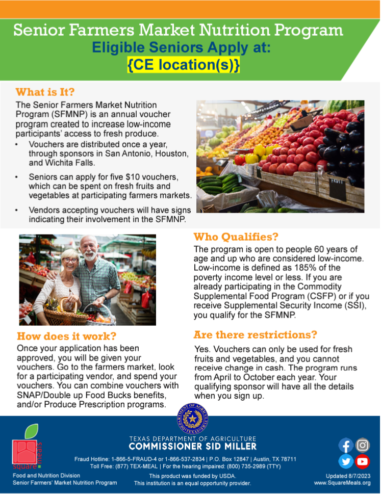 Resources for Senior Farmers Market Nutrition Program