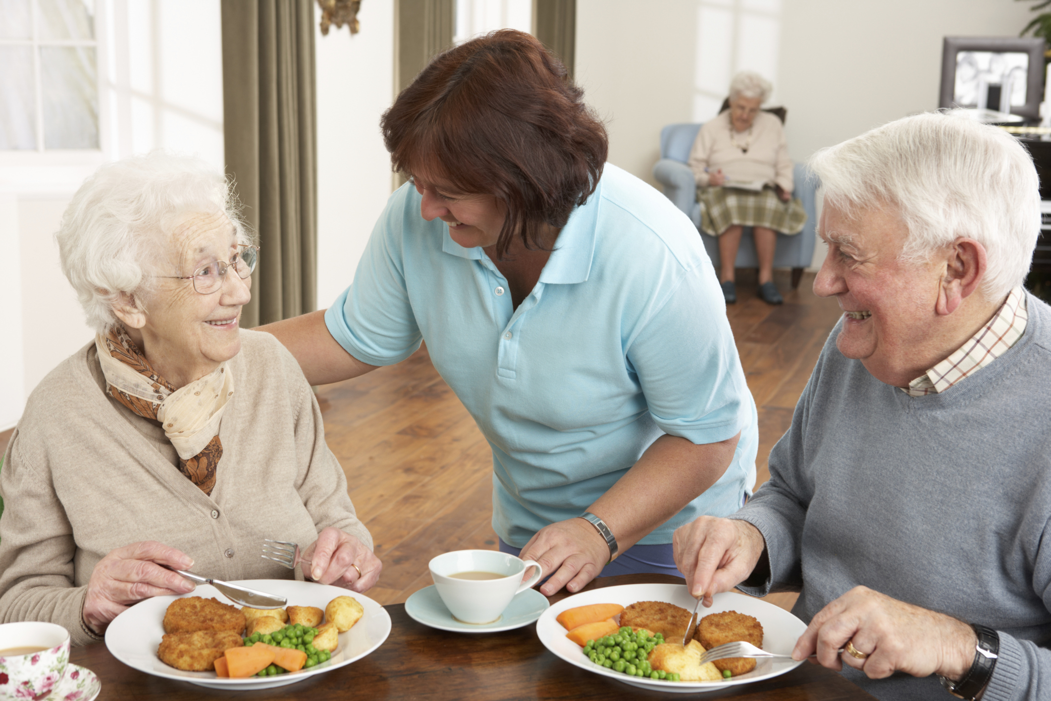 Adults at a table