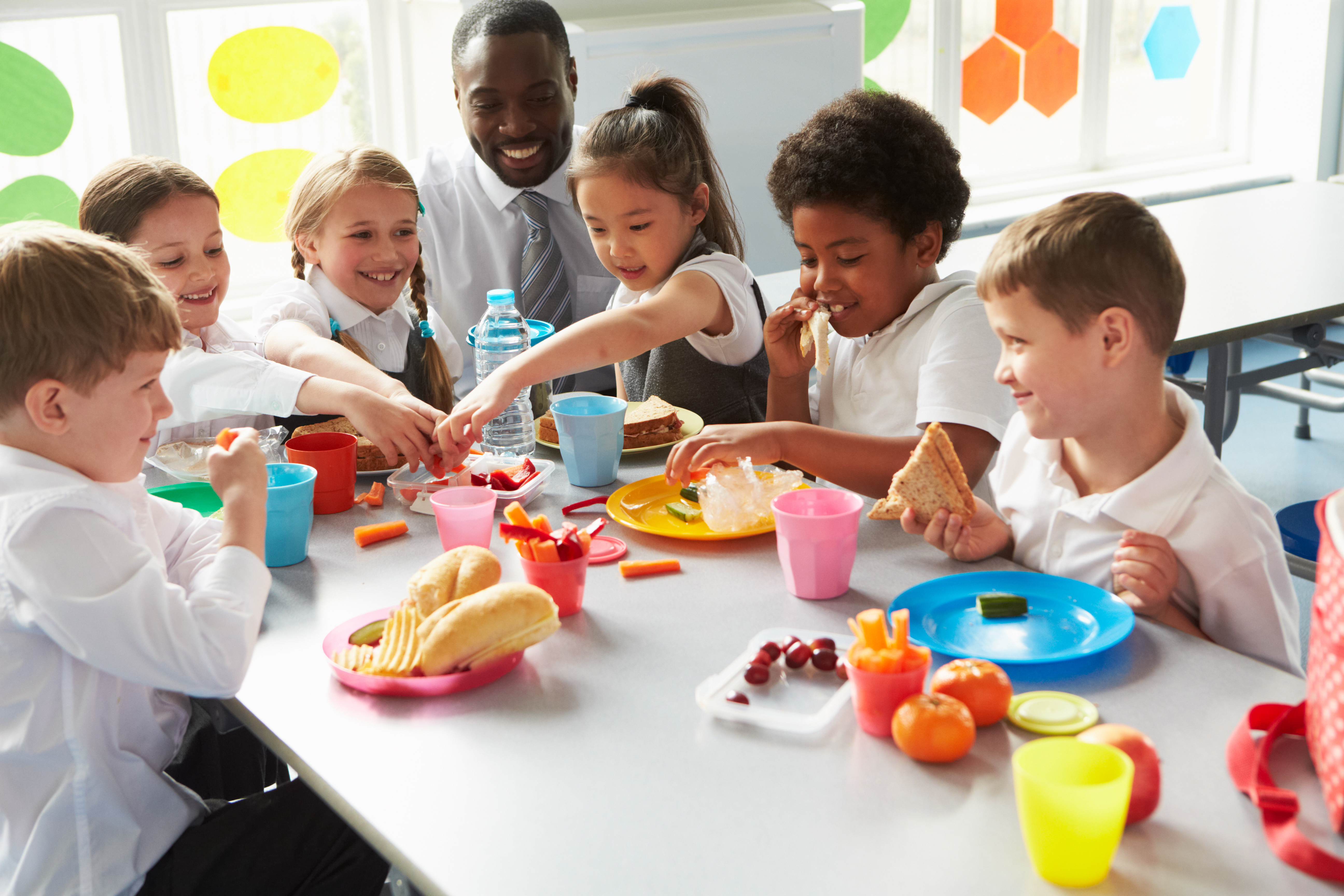 Children around a table